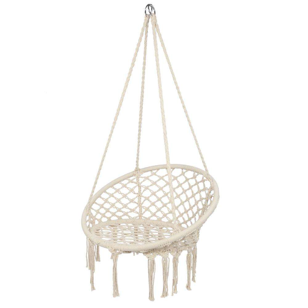 Indoor/Outdoor Round Hammock Chair With Tassels Halvs-Market