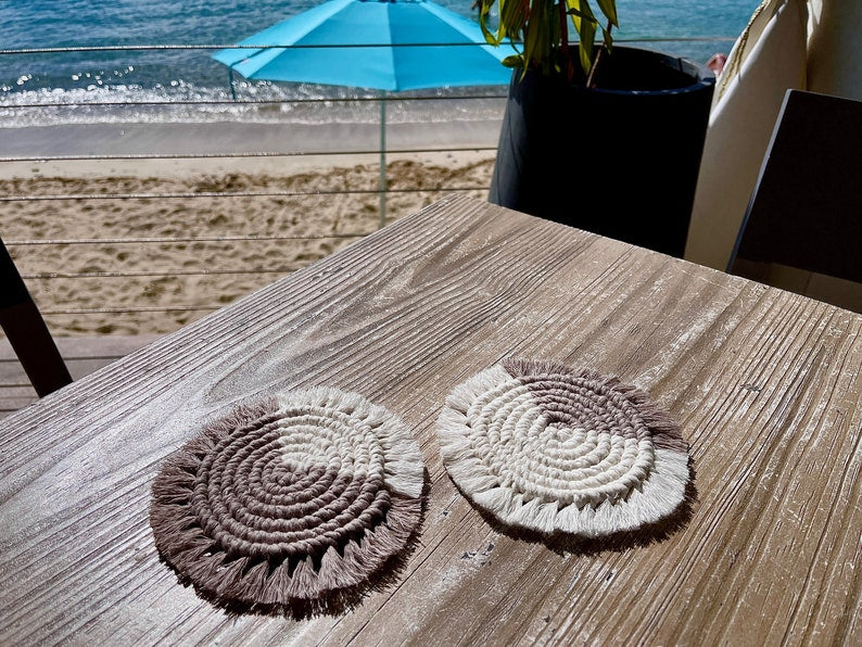 Handmade Macrame coasters (Set of 2)