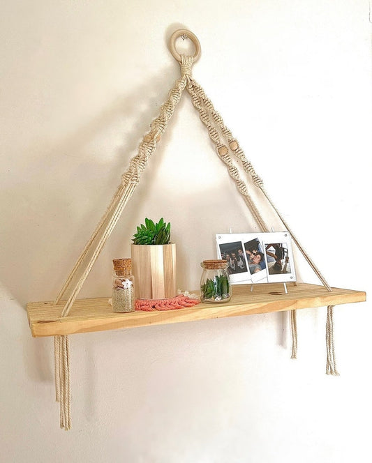 Handmade Macrame Hanging Wall Shelf